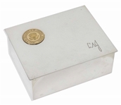 Lyndon B. Johnson Owned Silver Tiffany Box With Presidential Seal -- Used by LBJ as President